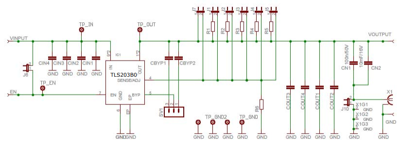 原理图 - Infineon Technologies TLS203B0LDV演示板